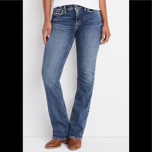 Silver Jeans Co.® Elyse Slim Boot Curvy Mid Rise Faux Flap Pocket Jean